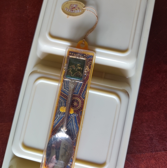 TOBWABBA Aboriginal Art Galaxy Silver Plated 90's  Australia-Souvenir Spoon Box - Picture 2 of 12